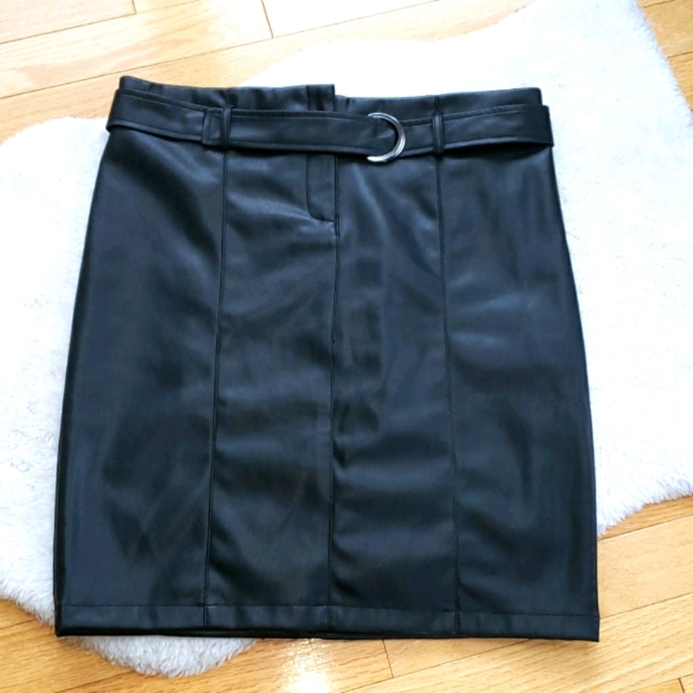 Faux leather skirt